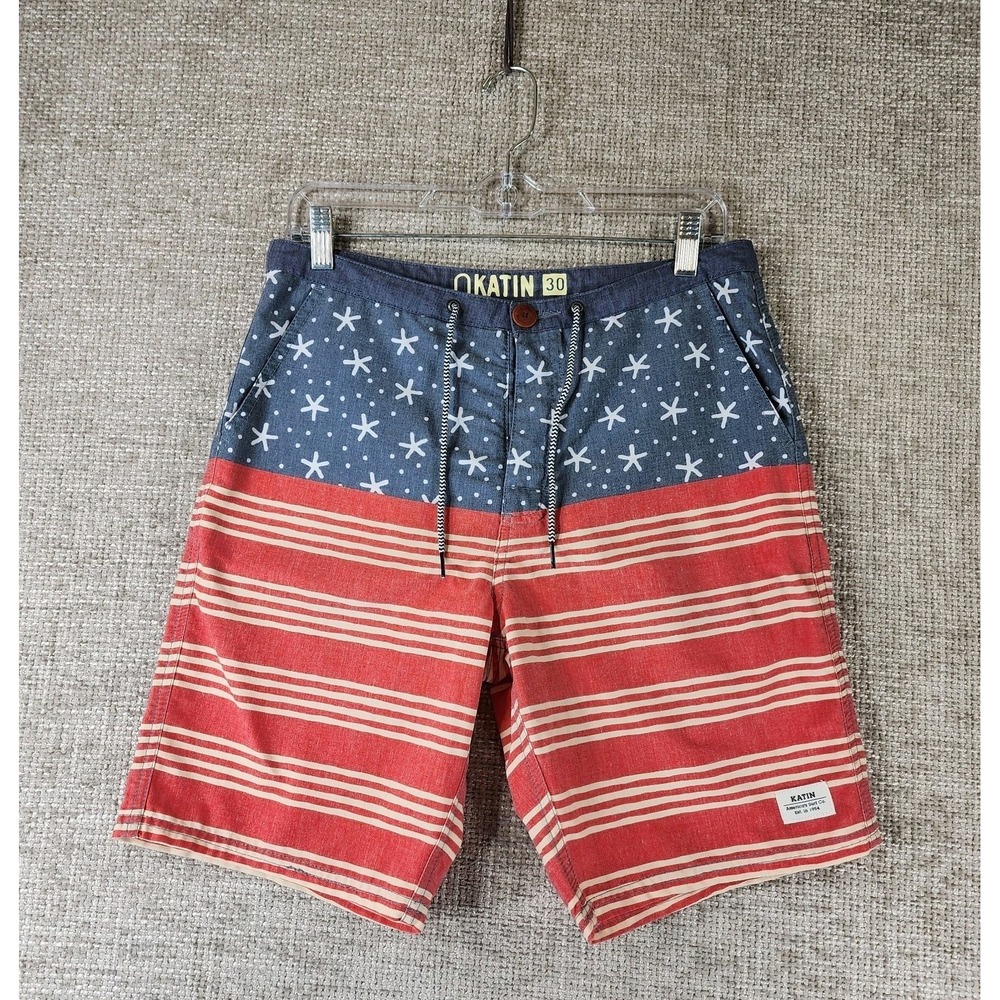 Katin Board Shorts Mens 30 Stars Stripes Patriotic Swim Trunks Surf USA Flag